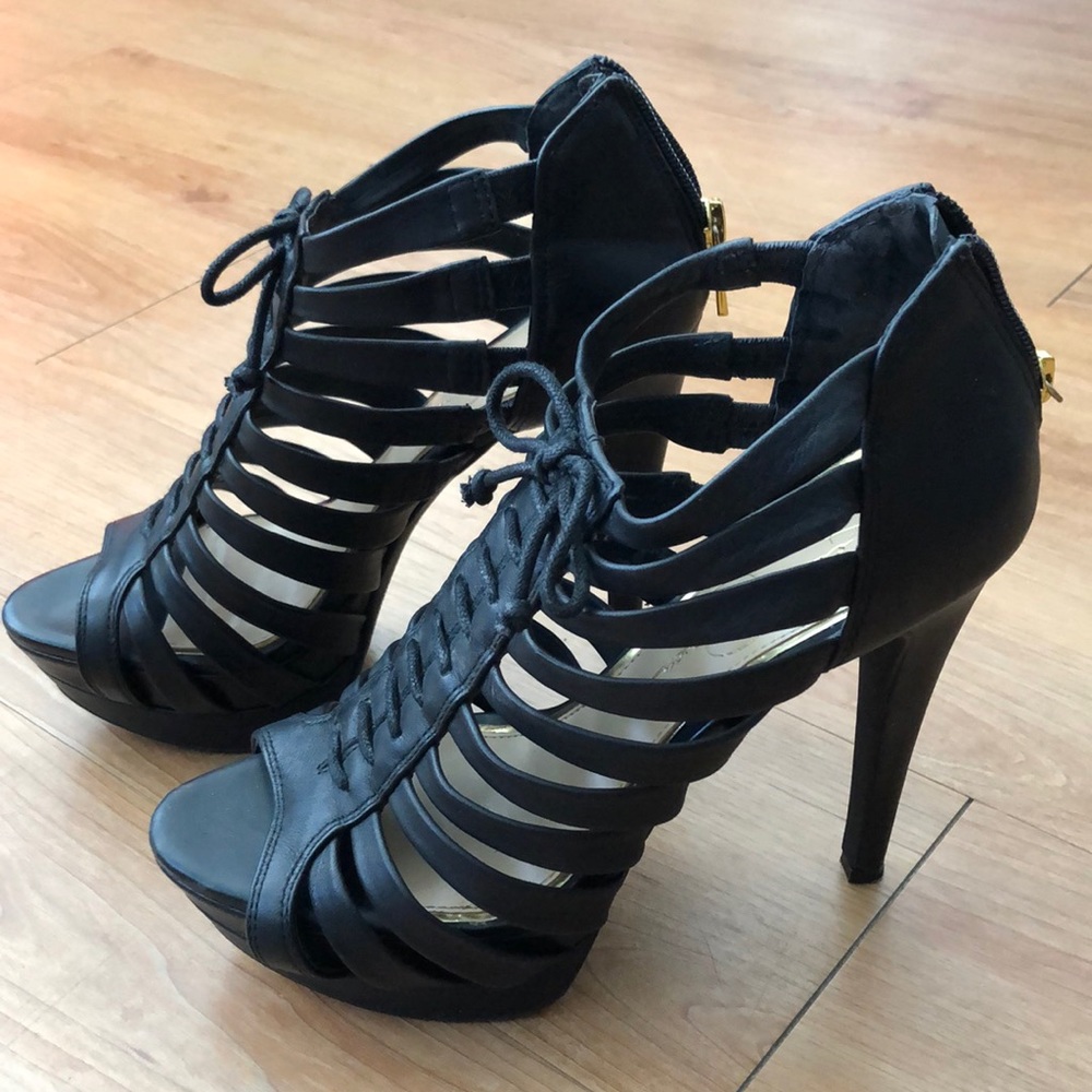 Black Leather Sandals NWOT